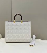 Fendi Sunshine Medium White Leather Shopper size 37x13.5x32 cm - 1