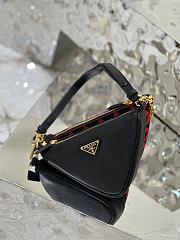 Prada Symbole Leather And Fabric Mini Bag Black/Cherry 1BC176  - 3