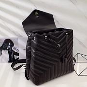YSL Monogram Backpack Black Leather Silver Hardware 466517 - 3
