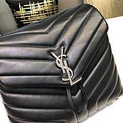 YSL Monogram Small Backpack Black Leather Silver Hardware 487220 - 4