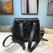 YSL Monogram Small Backpack Black Leather Silver Hardware 487220 - 2
