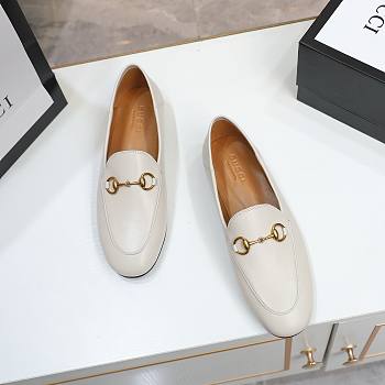 Gucci Jordaan White Leather Women's Loafer 
