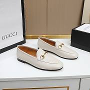 Gucci Jordaan White Leather Women's Loafer  - 2