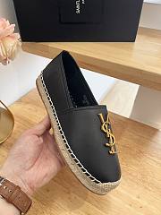 YSL Espadrilles Black Golden Logo - 4