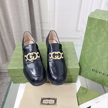 Gucci Women's Loafer With Interlocking G Shiny Black