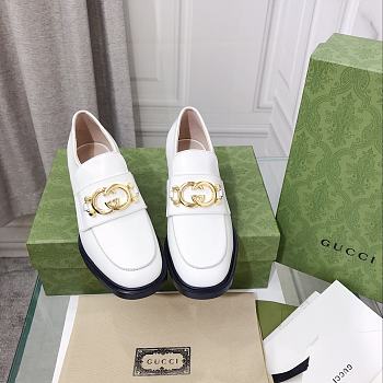 Gucci Women's Loafer With Interlocking G Shiny White