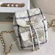 Chanel Duma Backpack White/Grey Wool Tweed & Gold-Tone Metal  - 1