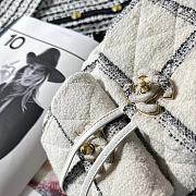 Chanel Duma Backpack White/Grey Wool Tweed & Gold-Tone Metal  - 6