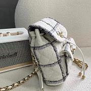 Chanel Duma Backpack White/Grey Wool Tweed & Gold-Tone Metal  - 5