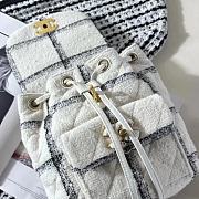 Chanel Duma Backpack White/Grey Wool Tweed & Gold-Tone Metal  - 2