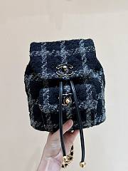Chanel Duma Backpack Navy Blue Wool Tweed & Gold-Tone Metal - 1