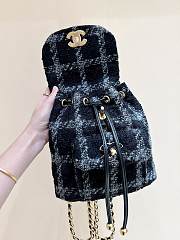 Chanel Duma Backpack Navy Blue Wool Tweed & Gold-Tone Metal - 4