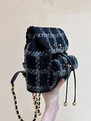Chanel Duma Backpack Navy Blue Wool Tweed & Gold-Tone Metal - 3