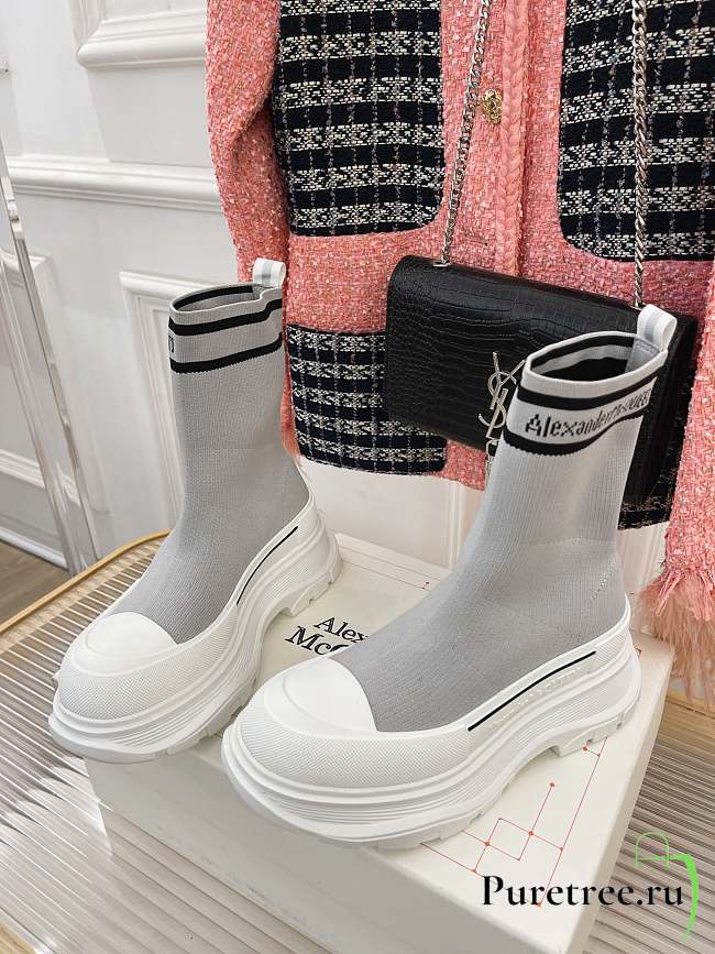 Alexander McQueen Grey/White Boots - 1