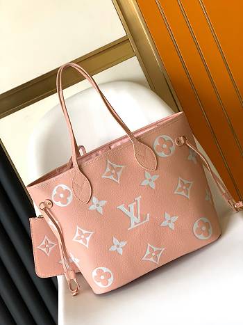 Louis Vuitton Neverfull MM Trianon Pink/Cream M46329 size 31x28x14 cm