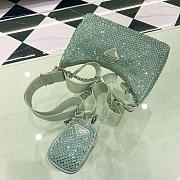 PRADA Re-Edition 2005 Satin Green Bag With Crystals size 22x18x6.5 cm - 5
