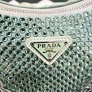 PRADA Re-Edition 2005 Satin Green Bag With Crystals size 22x18x6.5 cm - 2