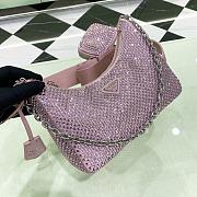 PRADA Re-Edition 2005 Satin Pink Bag With Crystals size 22x18x6.5 cm - 3
