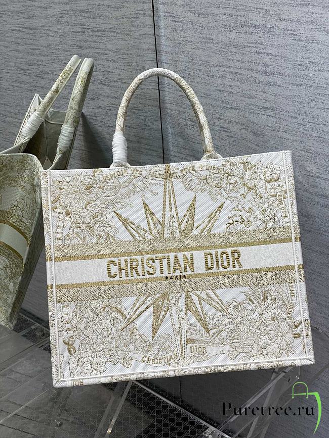 Dior Large Book Tote Dior Rêve d'Infini Embroidery with Gold-Tone Metallic Thread - 1