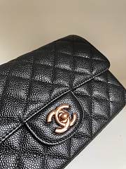CHANEL Classic Small Flap Bag Black Caviar Leather Rose Gold Hardware 20cm - 6