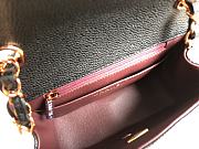 CHANEL Classic Mini Flap Bag Black Caviar Leather Rose Gold Hardware 17cm - 5