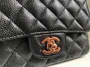 CHANEL Classic Mini Flap Bag Black Caviar Leather Rose Gold Hardware 17cm - 6