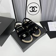 Chanel Sandals Black Suede - 1
