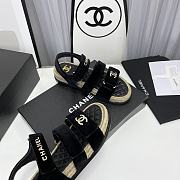 Chanel Sandals Black Suede - 6