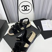Chanel Sandals Black Suede - 5