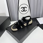 Chanel Sandals Black Suede - 4