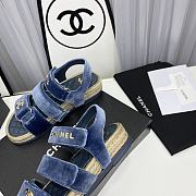 Chanel Sandals Blue Suede - 5
