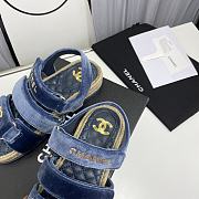 Chanel Sandals Blue Suede - 4