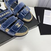 Chanel Sandals Blue Suede - 3
