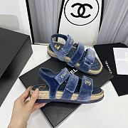 Chanel Sandals Blue Suede - 2