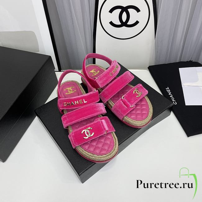 Chanel Sandals Pink Suede - 1