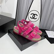 Chanel Sandals Pink Suede - 4