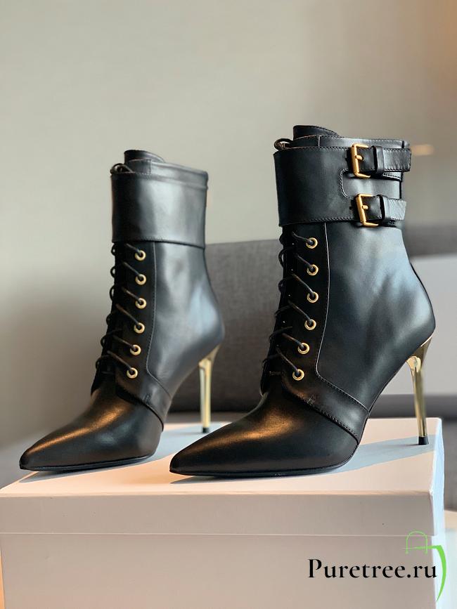 Balmain Leather Uria Ankle Boot Black - 1