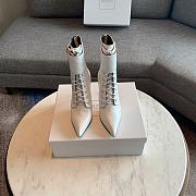 Balmain Leather Uria Ankle Boot White - 2