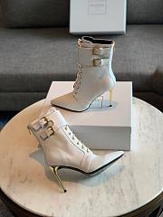 Balmain Leather Uria Ankle Boot White - 3