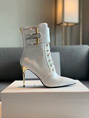 Balmain Leather Uria Ankle Boot White - 6