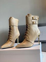 Balmain Leather Uria Ankle Boot Beige - 1