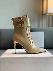 Balmain Leather Uria Ankle Boot Beige - 4