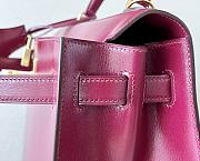 HERMES Kelly Bordeaux Glossy Box Leather size 32x23x10.5 cm - 5