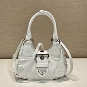 Prada Moon Re-Nylon And Leather Bag White 1BA381 size 22.5x16x7.5 cm - 1