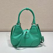 Prada Moon Re-Nylon And Leather Bag Green 1BA381 size 22.5x16x7.5 cm - 6