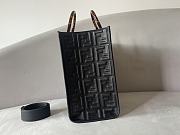 Fendi Sunshine Medium Black Leather Shopper size 35x31x17 cm - 2