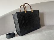Fendi Sunshine Medium Black Leather Shopper size 35x31x17 cm - 3
