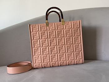Fendi Sunshine Medium Pink Leather Shopper size 35x31x17 cm