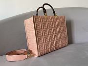 Fendi Sunshine Medium Pink Leather Shopper size 35x31x17 cm - 3