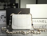 Chanel Mini Flap Bag White Lambskin Resin & Gold-Tone Metal AS3744 - 4